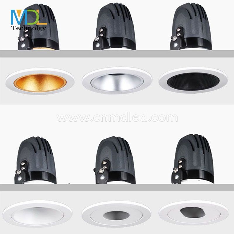 MDL Meeting Room Anti-Glare COB LED Recessed Downlight Beam Angle Adjustable Tiltable Downlight Model: MDL-RDL24