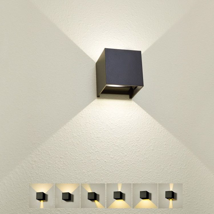 MDL LED Aluminum Wall Sconces Lights 12W Modern Up and Down Wall Mount Light Balcony Spuare Black Wall Lamp MDL- OWLC