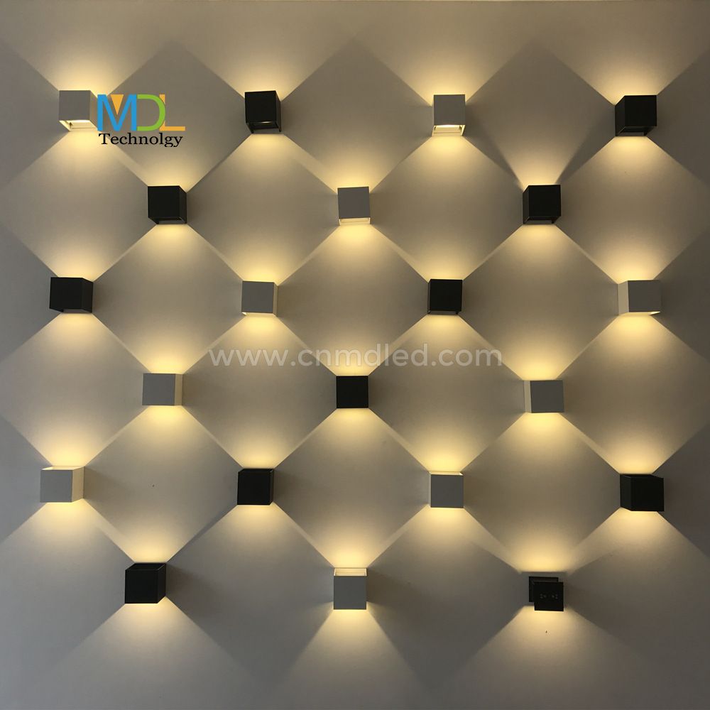 MDL LED Aluminum Wall Sconces Lights 12W Modern Up and Down Wall Mount Light Balcony Spuare Black Wall Lamp MDL- OWLC