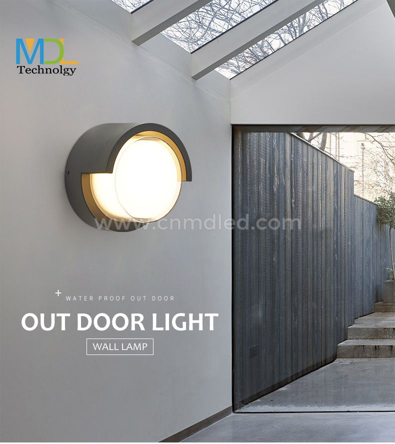 MDL Round Home Corridor Balcony Waterproof Sconce Creative Aluminum And Glass Backyard Exterior Light MDL- OWLI