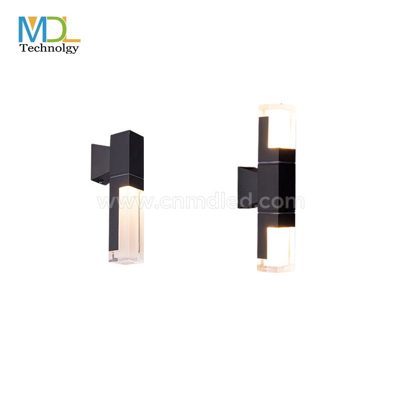 MDL Outdoor LED double head wall lamp waterproof acrylic square wall lamp MDL- OWLN