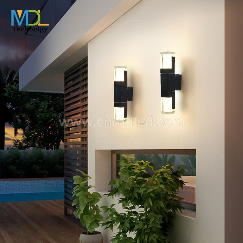 MDL Outdoor LED double head wall lamp waterproof acrylic square wall lamp MDL- OWLN