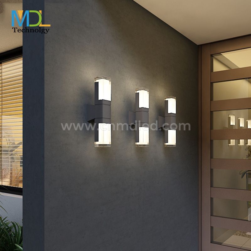 MDL Outdoor LED double head wall lamp waterproof acrylic square wall lamp MDL- OWLN