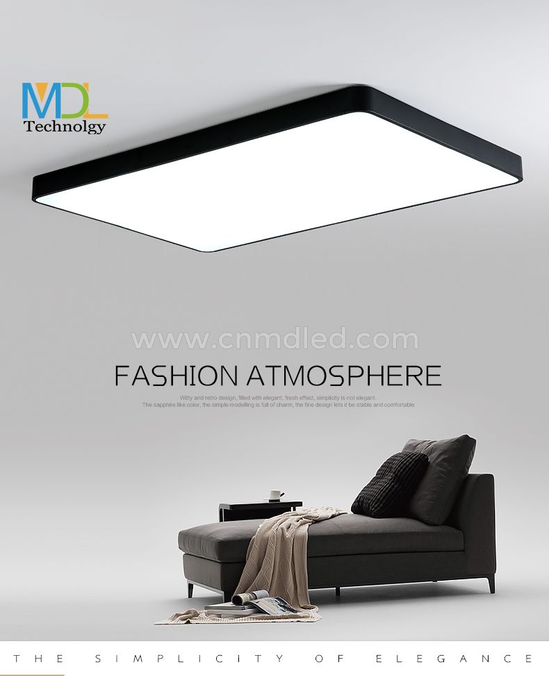 MDL Modern Black Square Ceiling Light for Office ，Bedroom， Living Room Model: MDL-CL5A