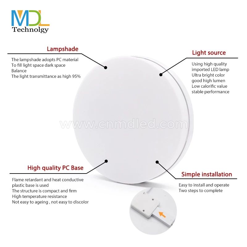 MDL IP65 Waterproof Surface Mounted Ceiling Lights Model: MDL-WCL2