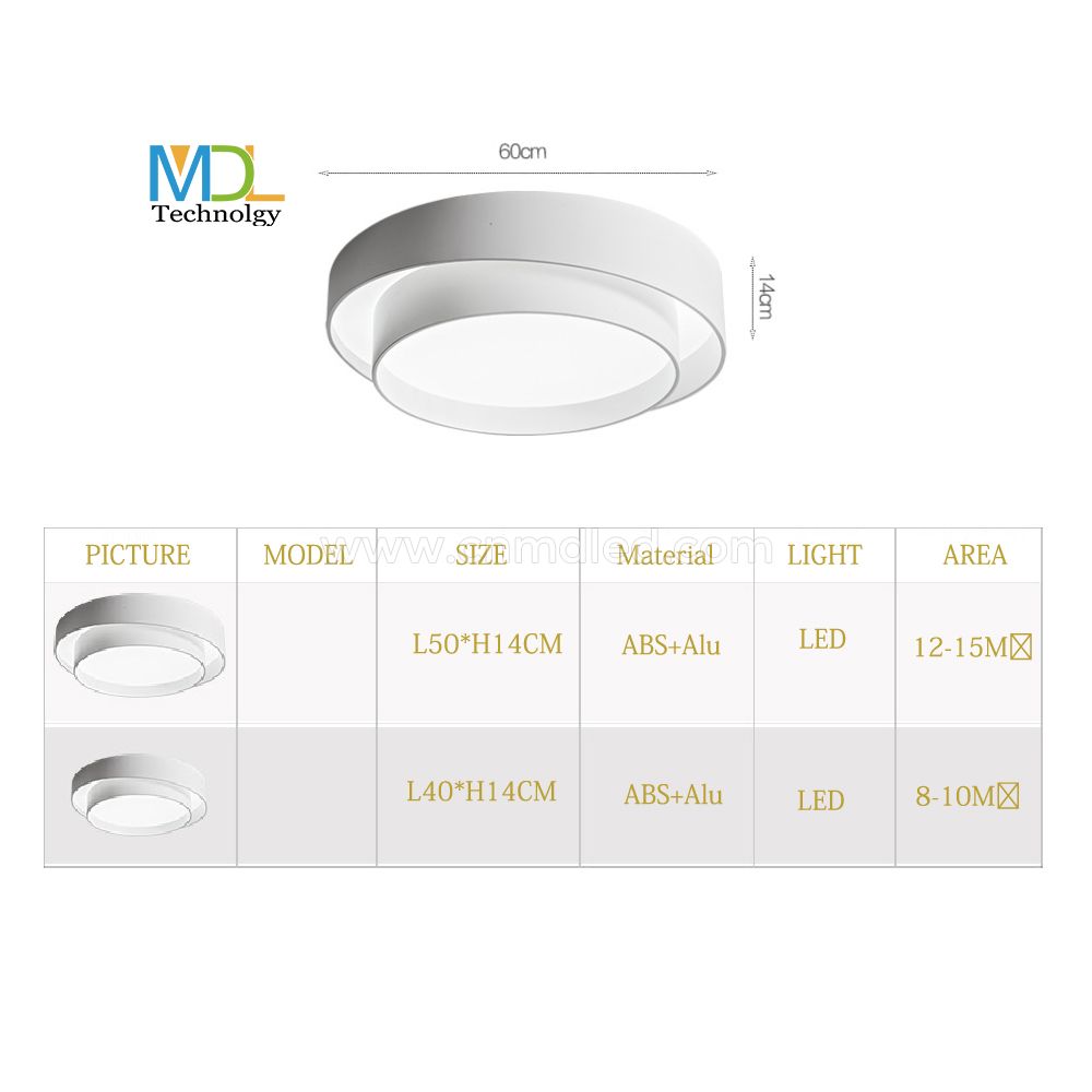 MDL D40/50/60CM Mode LED Celing Light IP20 Model: MDL-CL17