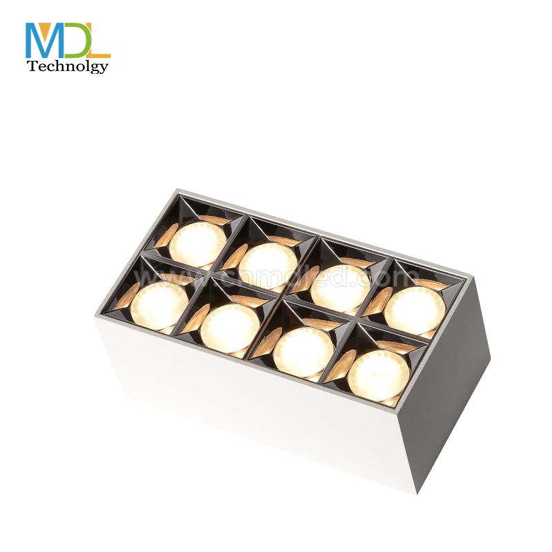 MDL Quare Deep Downlight Anti-Glare Four Head Fixtures Adjustable COB LED Spot Light Model: MDL-RDL8D
