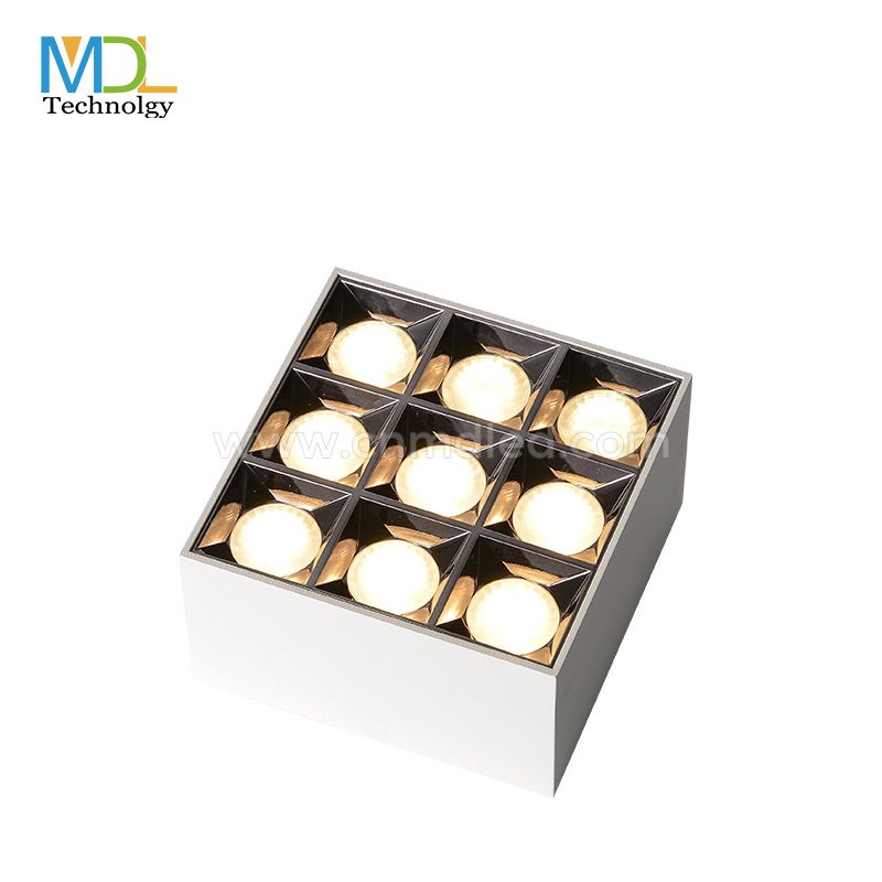 MDL Quare Deep Downlight Anti-Glare Four Head Fixtures Adjustable COB LED Spot Light Model: MDL-RDL8D