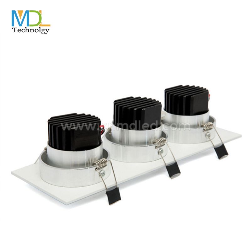 MDL White Recessed Rectangular Single Double Triple Heads COB Gimbal Square LED Spot Ceiling Light Model: MDL-GDL11
