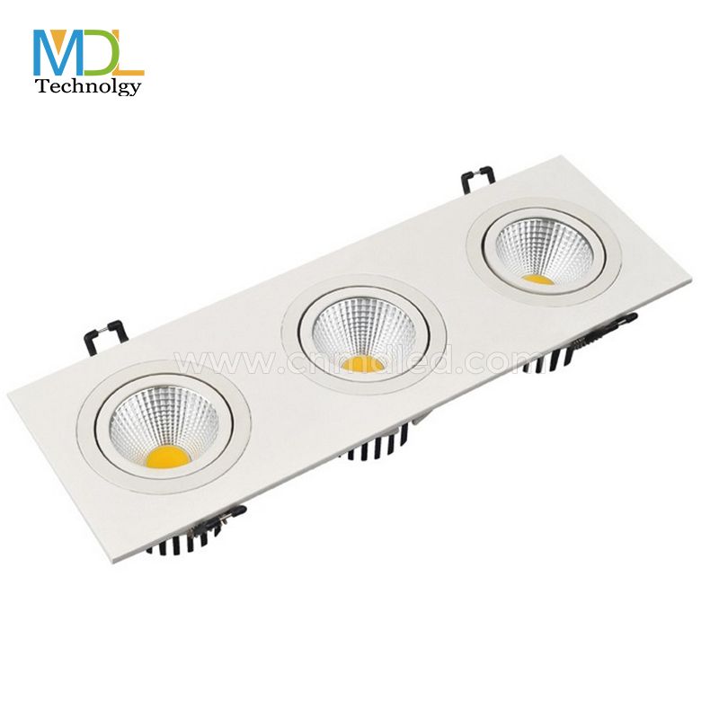 MDL White Recessed Rectangular Single Double Triple Heads COB Gimbal Square LED Spot Ceiling Light Model: MDL-GDL11