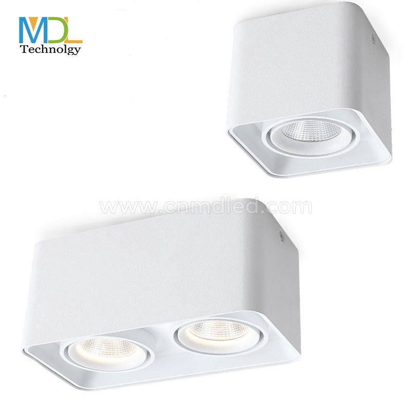 MDL Surface mounted downlight square double head light adjustable angle ceiling COB spotlight Model: MDL-SMGDL1