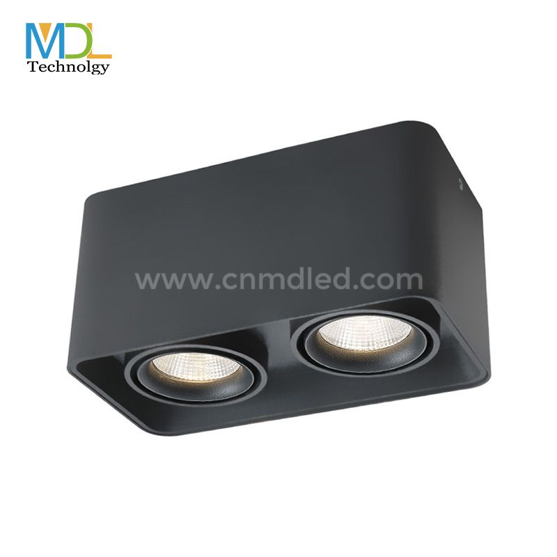 MDL Surface mounted downlight square double head light adjustable angle ceiling COB spotlight Model: MDL-SMGDL1