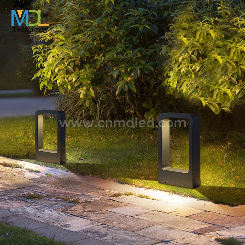 MDL Outdoor Die-cast Aluminum Bollard Waterproof Modern Rectangular Lawn Light Landscape Bollard Light Led Garden Light Model: MDL-BLL3