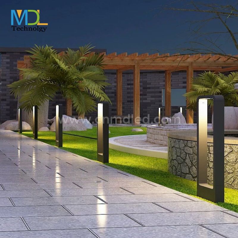 MDL Outdoor Die-cast Aluminum Bollard Waterproof Modern Rectangular Lawn Light Landscape Bollard Light Led Garden Light Model: MDL-BLL3