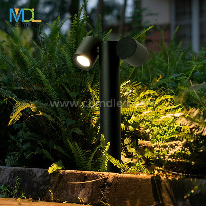 MDL LED COB Double Head Lawn Light Rotatable Bollard Garden Light Outdoor Path Aisle Park Landscape Light Pillar Light Model: MDL-BLL40