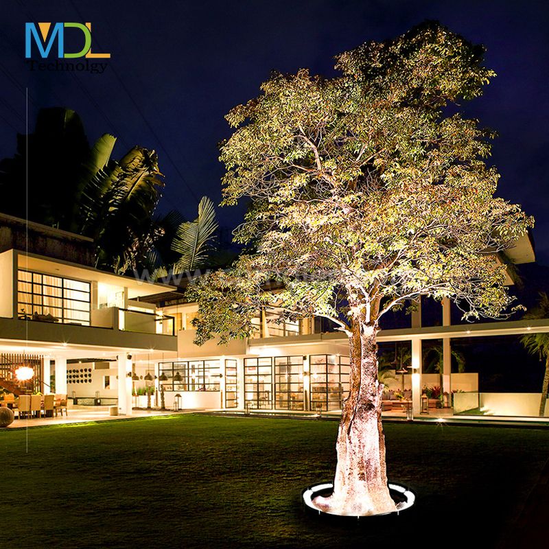 MDL Colorful Outdoor Tree Hugging Light Garden Lamp Corrugated Lights Ring Hugging Column Light Model:MDL- SPL12