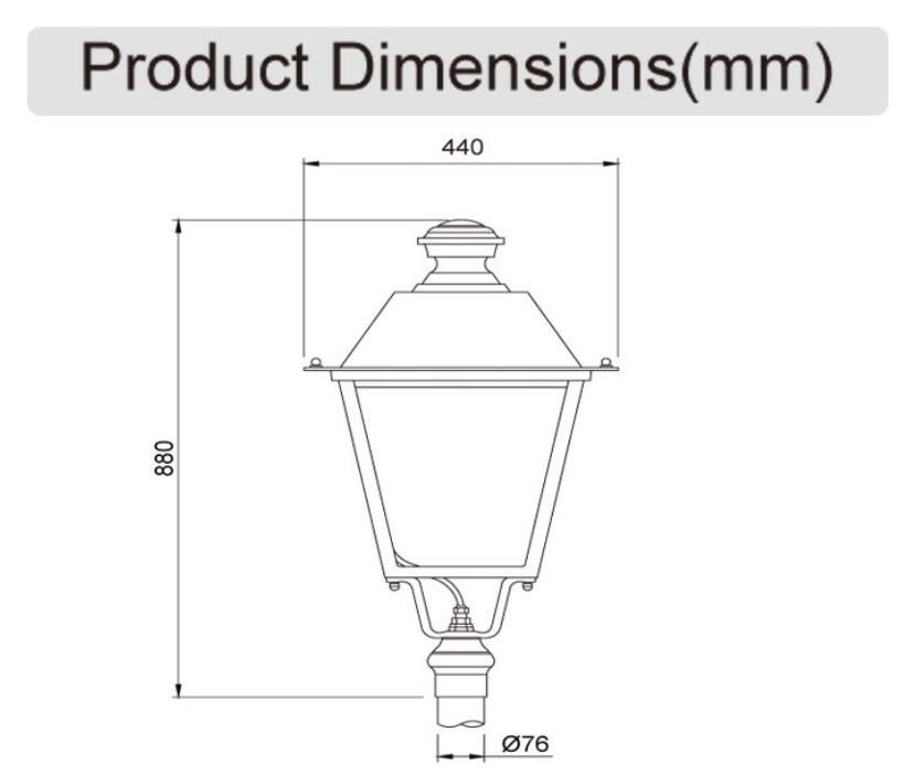 MDL Aluminum Garden Lamp Pole Light Waterproof Outdoor LED Garden Light Model:MDL- TPF