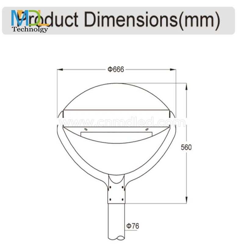 MDL Aluminum Post Top light 20/30/40/50/60W Model:MDL-TPL