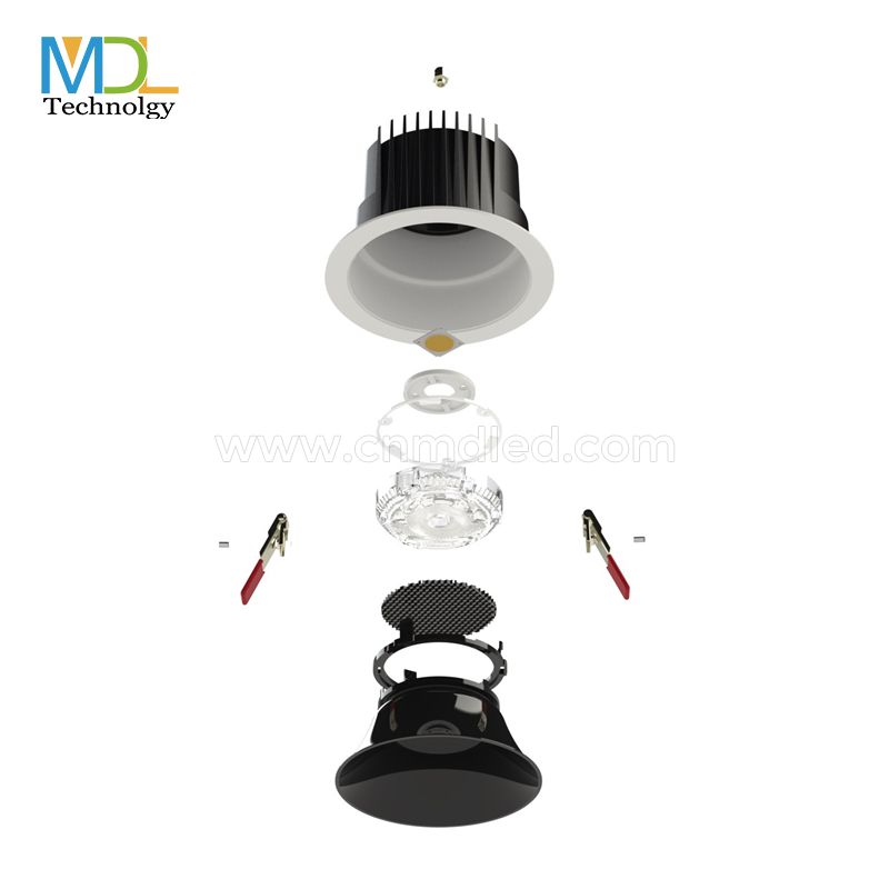 MDL Trichromatic Dimming COB Recessed Lighting Home LED Downlight Living Room Aisle Panel Downlight Model: MDL-WDL12