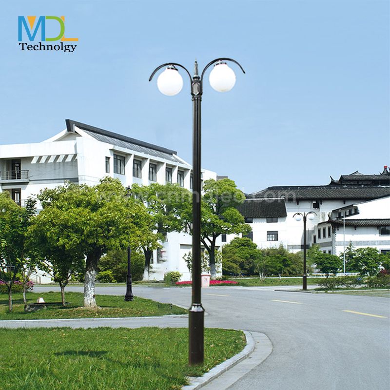 MDL Outdoor square courtyard lamp double head LED modern street lamp Model:MDL-POLE17