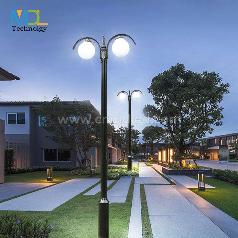 MDL Outdoor square courtyard lamp double head LED modern street lamp Model:MDL-POLE17