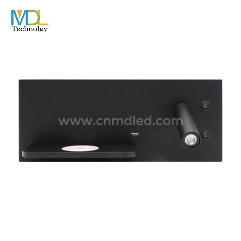 MDL Bedroom phone wireless charger shelf wall Lights Hotel Bedside Headboard USB Luminaire led Reading Lighting Model: MDL-RWL2