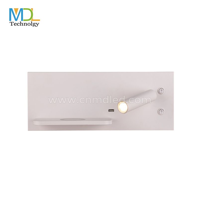 MDL Bedroom phone wireless charger shelf wall Lights Hotel Bedside Headboard USB Luminaire led Reading Lighting Model: MDL-RWL2