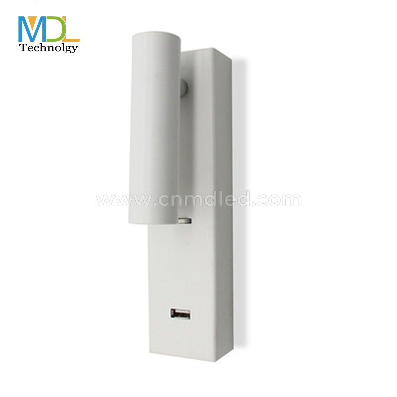 MDL Modern Rechargeable Aluminium Alloy Wall Mounted Reading Light Multifunctional for Bedroom Model: MDL-RWL4