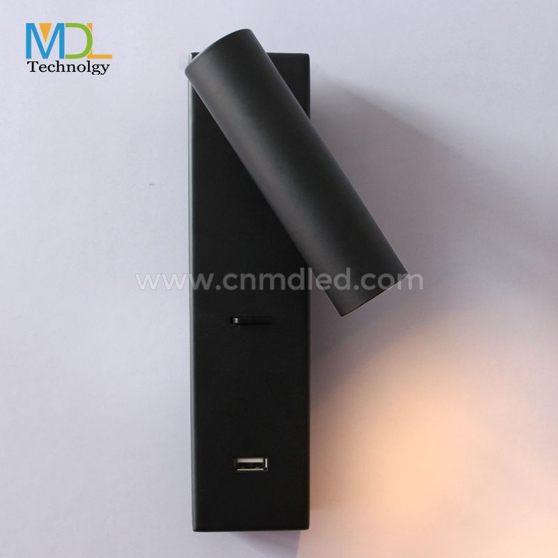 MDL Modern Rechargeable Aluminium Alloy Wall Mounted Reading Light Multifunctional for Bedroom Model: MDL-RWL4