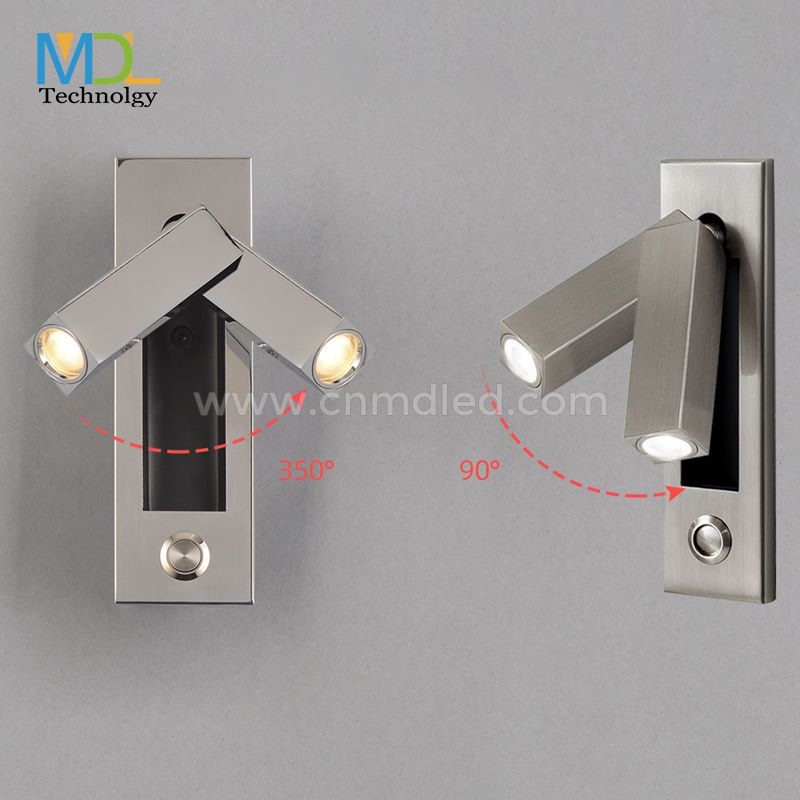 MDL LED Bedside Wall Lamp With switch Bedroom Brass Wall light Model: MDL-RWL6