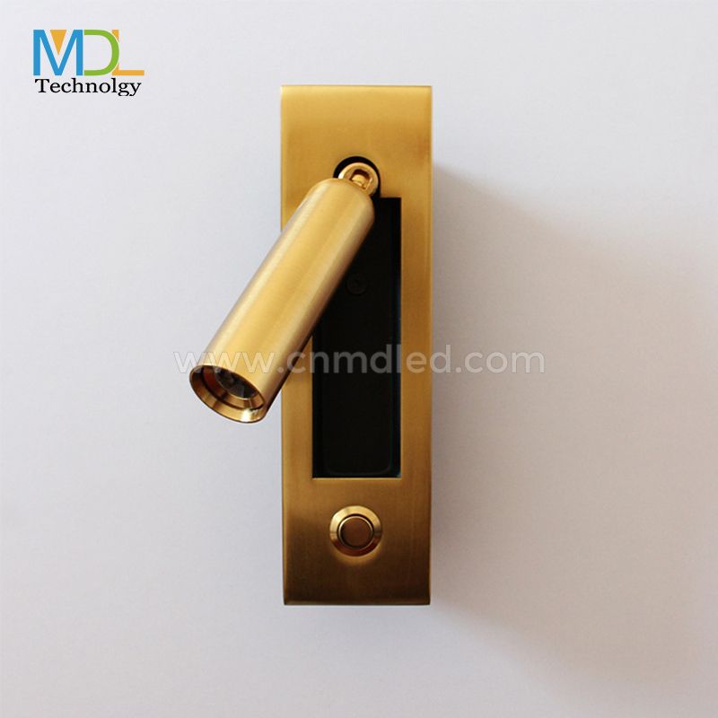 MDL LED Bedside Wall Lamp With switch Bedroom Brass Wall light Model: MDL-RWL6