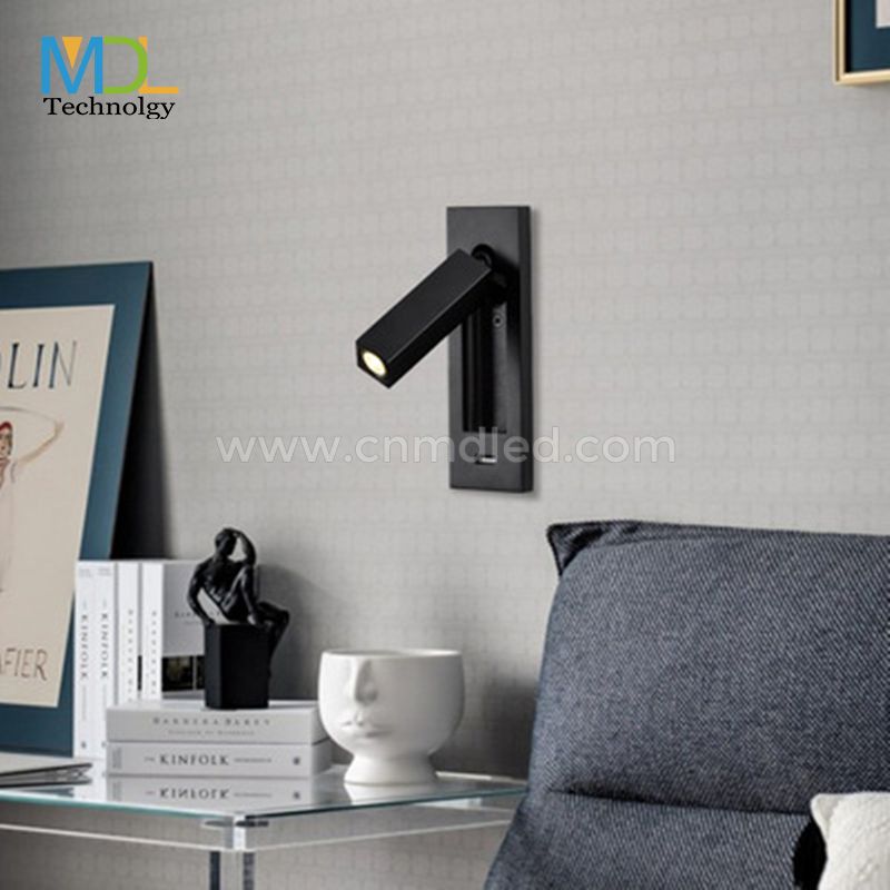 MDL Hotel Engineering Reading Lamp European Room Bedside Bedroom Living Room Corridor Aisle Bronze Embedded Usb Interface LED Reading Wall Light Model: MDL-RWL9