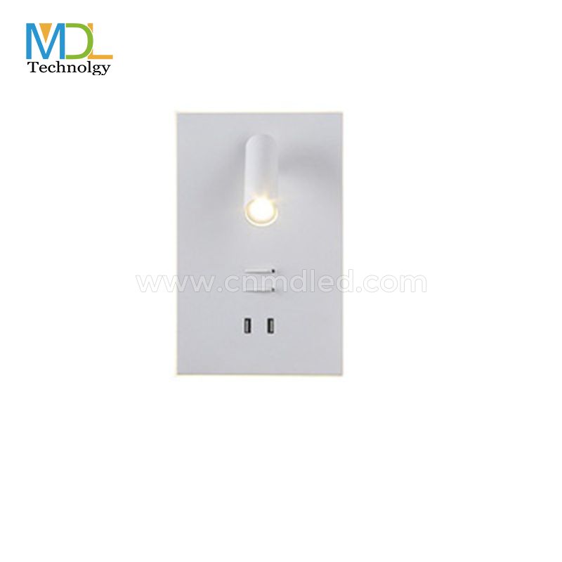 MDL Rectangular USB charging bedside LED reading wall Light Model: MDL-RWL13