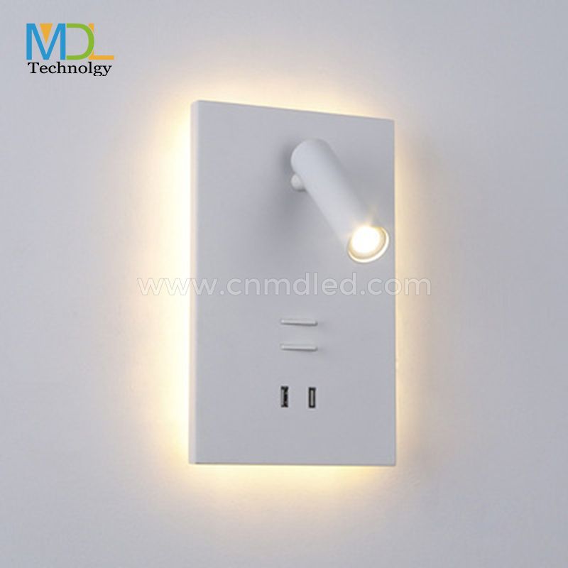 MDL Rectangular USB charging bedside LED reading wall Light Model: MDL-RWL13