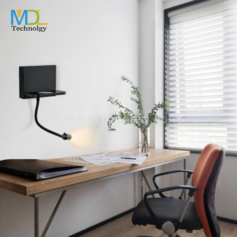 MDL LED Bedside Reading light  Charger Reading Light With Shelf Model: MDL-RWL15