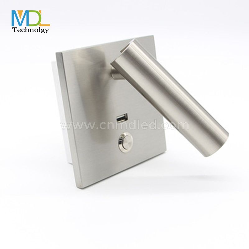 MDL Small black Square reading light with integrated LED Model: MDL-RWL26