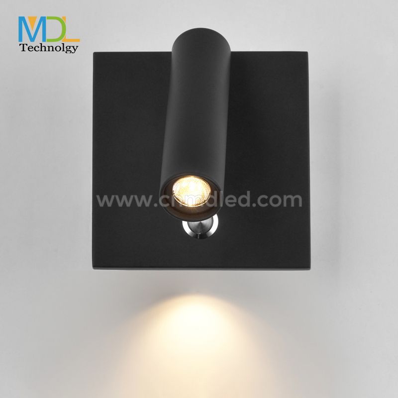 MDL Small black Square reading light with integrated LED Model: MDL-RWL26