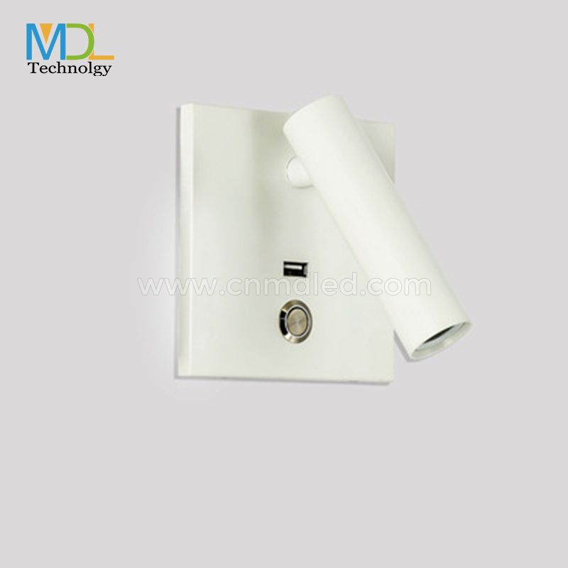 MDL Small black Square reading light with integrated LED Model: MDL-RWL26