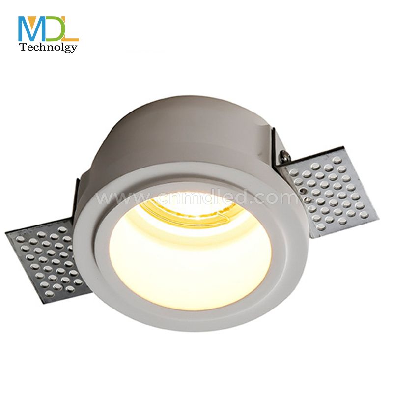 MDL Recessed gypsum ceiling light, gesso spot light , Pure white trimless down light Model: MDL-GQD10