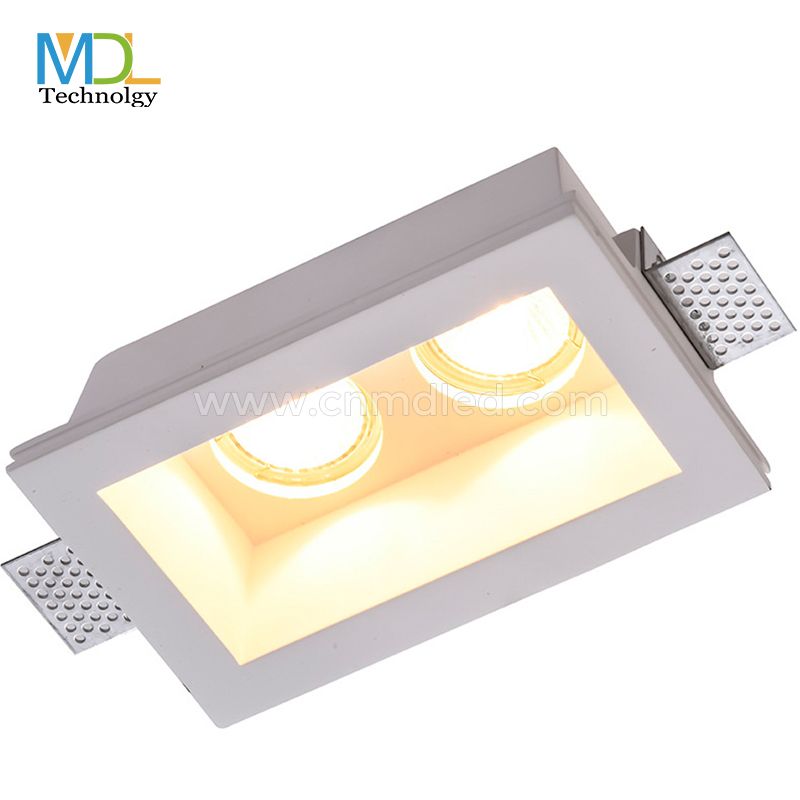 MDL Square double spotlight in gypsum for false ceiling Model: MDL-GQD13