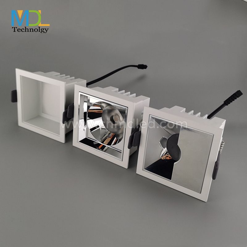 MDL Asymmetrical LED Down Light anti-glare polarized  spotlight square recessed LED spotlight Model: MDL-RDLSE3