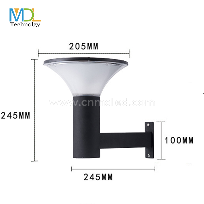 MDL LED Solar Garden Lights Round Community Villa Wall Lights Solar Garden Pillar Light Model: MDL-BLL75W