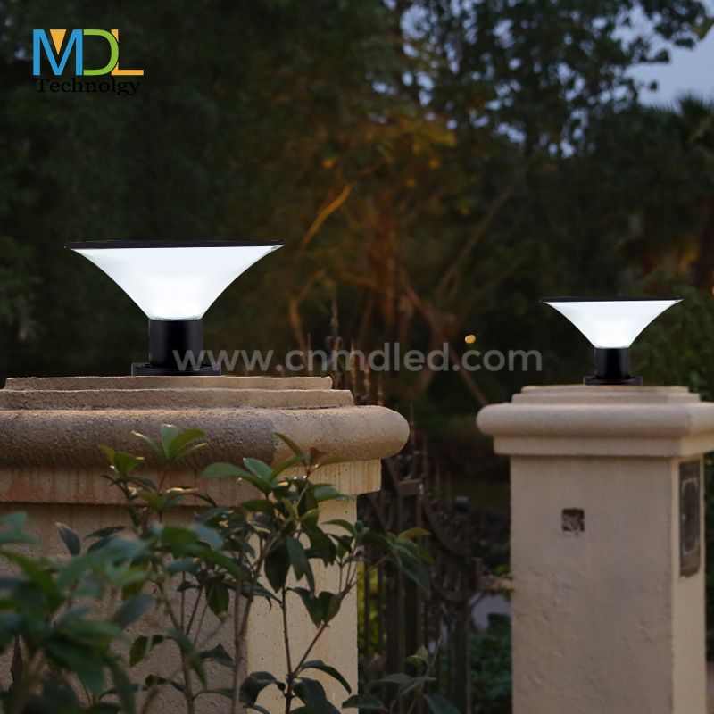 MDL Round LED Solar Garden Lights LED Top Wall Light Pole Light for garden Model: MDL-BLL75T