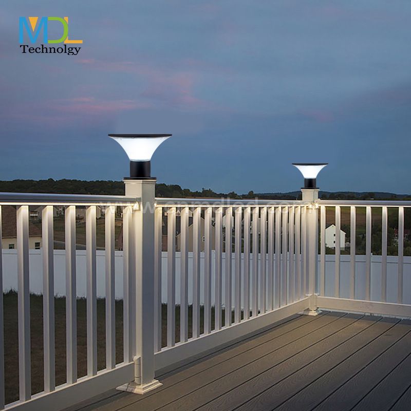 MDL Round LED Solar Garden Lights LED Top Wall Light Pole Light for garden Model: MDL-BLL75T