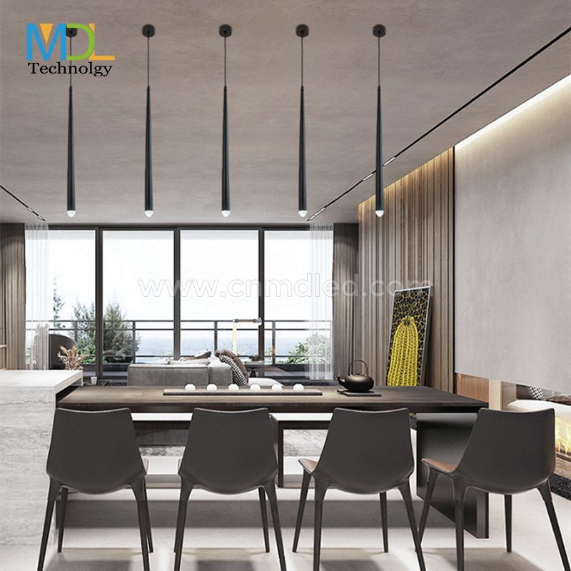 MDL Kitchen Island Pendant Light Bedroom Suspension Light Cylindrical Aluminum Chandelier Single Head Droplight  Model: MDL-SPDL3