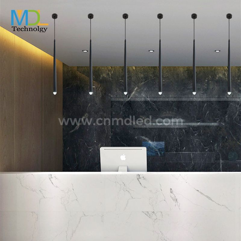 MDL Kitchen Island Pendant Light Bedroom Suspension Light Cylindrical Aluminum Chandelier Single Head Droplight  Model: MDL-SPDL3