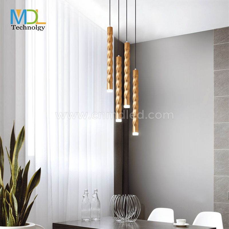 MDL Indoor Long Tube Pendant Light Gold Model: MDL-SPDL23