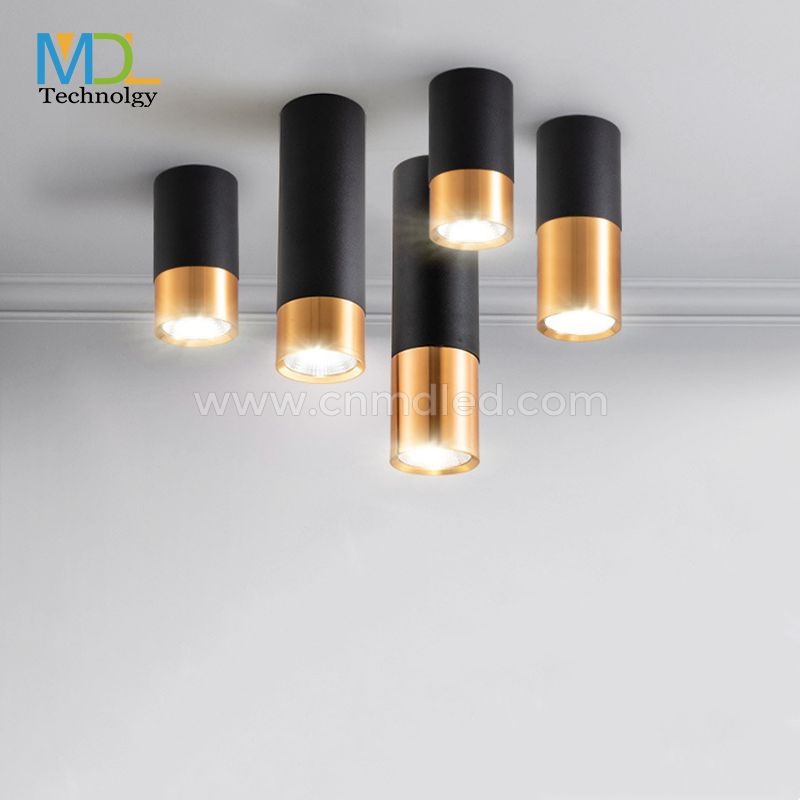 MDL Surface mounted LED cylindrical non-opening black/gold spotlight Model: MDL-SPDL28