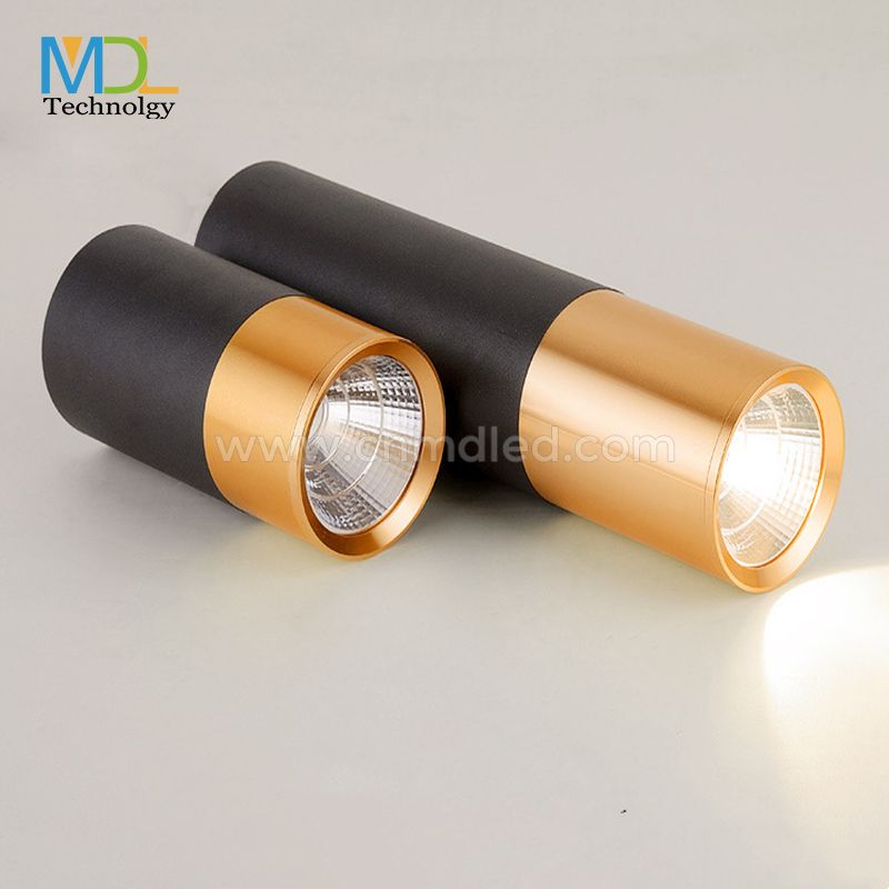 MDL Surface mounted LED cylindrical non-opening black/gold spotlight Model: MDL-SPDL28