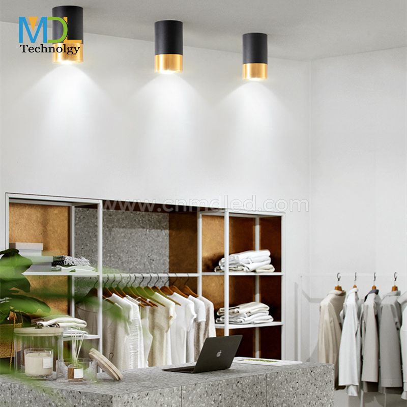MDL Surface mounted LED cylindrical non-opening black/gold spotlight Model: MDL-SPDL28